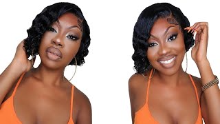 *Must Have* $100 Water Wave Pixie 8" Bob Wig Install | Using Esha Girl Products❤|Ft. Tinashe Ha