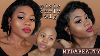 How To: Install And Style Pixie Cut Curly Wig | Pixie Wig Aliexpress For Summer | Asl