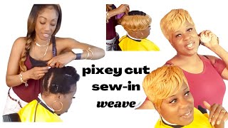 How To; Sew-In Pixie Cut- Weave - Hairstyle #Shellyarellahairtv #Pixiecuthairstyles