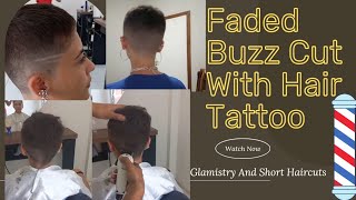 Faded Haircut With Buzzcut Is Love To Watch With Hair Tattoo‍♀️