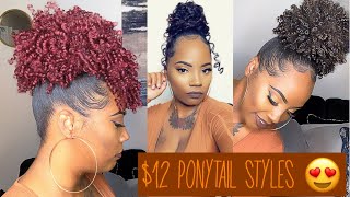 Ponytail Styles For All / Natural Puff / Curly Messy Bun/ Under $12/ Janet Collection