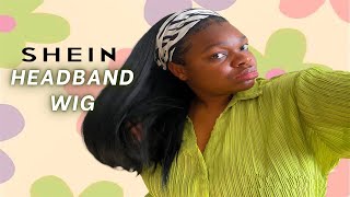 Shein Synthetic Headband Wig $20 | Styling Headband Wig| Mini Haul - Mimi Fredivas