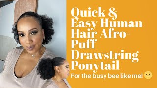 Human Hair Afro Puff Drawstring Ponytail L Quick & Easy 4C Natural Hairstyle Ft. Loxxy