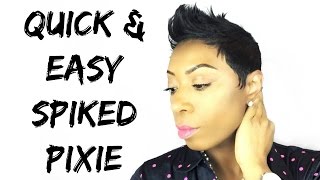 Short Relaxed Hair Tutorial | Quick Spiked Pixie