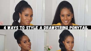 How To: Style A Afro Kinky Straight Drawstring Ponytail | Natural Hairstyles | Exclusively Tee.