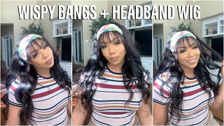 Wispy Bangs + Big Head Friendly Headband Wig Review  Ft. Papaya Hair | Olineece