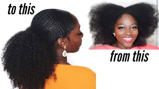 Wow! Add Some Length To Your 4C Natural Hair | Sleek Diy Ponytail Using Afro Curly Bundles