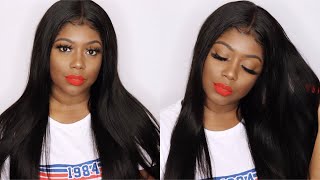 Pre-Plucked Bone Straight Lace Front Unboxing & 1St Impressions |Vshow Hair