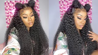 Soft Baby Hair Detailed Tutorial + Bomb Curly Frontal Wig Melted Install | Asteria Hair