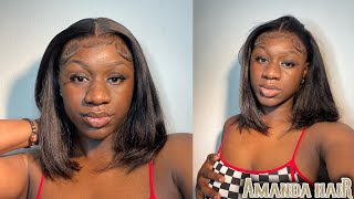 Honest Hair Review: “This Bob Is Bobbin! ” 12 Inch Lace Frontal Wig Review || Ft Amanda Hair
