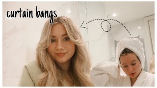 How I Style My Curtain Bangs (Wet To Dry)