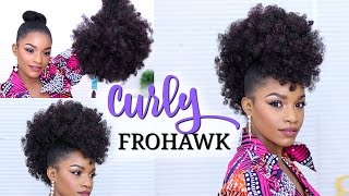Faux Hawk Using A Drawstring Ponytail | How To Do A Curly Frohawk
