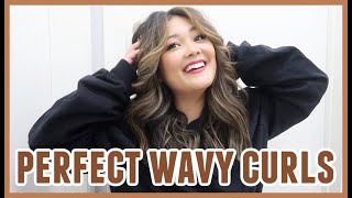 How To: Perfect Wavy Curls + Curtain Bangs // My Favorite Way To Style My New Hair