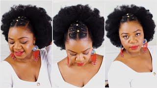 Quick Faux Afro Puff Protective Styles | Drawstring Ponytail