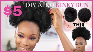 Diy 4C Afro Kinky Ponytail For Only $5 In Less Than 30Mins