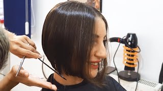 Haircut Transformation - Extreme Long To Short Bob With Undercut