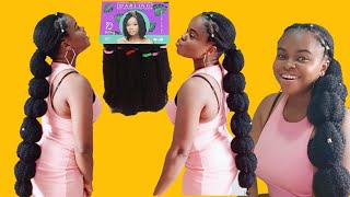 How To Make A Long Bubble Ponytail On Short 4C Natural Hair Using Darling Kinky Hair