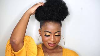 Easy Afro Puffs Drawstring Ponytail On 4C Natural Hair |Beautywithprincess
