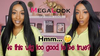 Only $132 | 22” Transparent 4X4 Straight Closure Wig Review | Ft. Megalook Hair