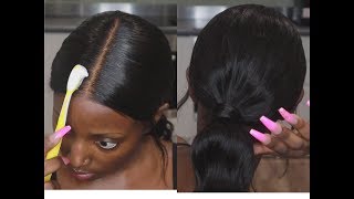 Low Ponytail Slay! Pre Made Fake Scalp, Pre Bleached & Pre Plucked Wig   Hairvivi Wig 1