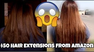 $50 Amazon Hair Extensions | Full Shine Hair Tape In Hair Extensions
