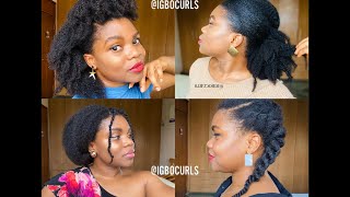 4C Natural Hair Protective Updo Hairstyles Without Weave & Extensions For Work/Summer Hairstyles