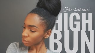 High Bun Tutorial For Short Hair With Extensions ▸ Vickylogan