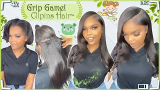 Clip-Ins Like A Pro! Clip Extensions On Short Hair | Flat Iron Curls Ft. #Ulahair