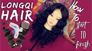 How To: Hot Glue Gun Wig With A Closure | Ft. Longqi Hair