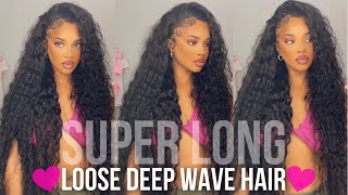 Super Long 36 Inch Loose Deep Wave Wig Install  Ft. Wiggins Hair