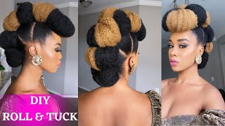 Easy Roll Tuck & Pin Updo On 4C Natural Hair / Protective Style / Tupo1