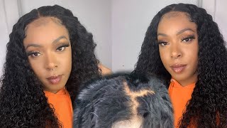 Invisible Lace?! New Air Hair! Pre Bleached Knots, Pre Plucked Lace Deep Curl Wig| Dola Hair