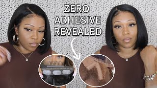 Truly Glueless Lace Wig Sideburns Method| V-Shaped Ear Tabs On Zero Adhesive Wig| Hairvivi