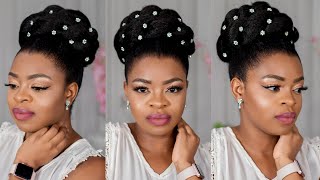 Quick And Easy Faux Twisted Bridal (Elegant) Updo | #Protectivestyles #Naturalhair #Updos