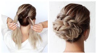  5 Minute Easy Updo With Ponytails For Short Hair   By Another Braid