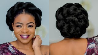 Twisted Crown Braid (Easy Protective Style, Bridal Inspired Hairstyles) #Naturalhair #Updos