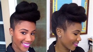 Twisted Pompadour | Roll, Tuck & Pin Updo On Natural Hair