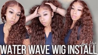 Start To Finish 13X4 Ginger Water Wave Wig Ft. Unice Amazon Hair| Kdiani