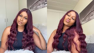  Burgundy 4X4 Lace Closure Wig ( No Work Needed ) Ft. Ali Annabelle Hair | Ona Oliphant