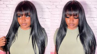 How To Cut Fringe Bangs On A Closure Wig | Quick & Easy Fringe Bang Tutorial For Beginners