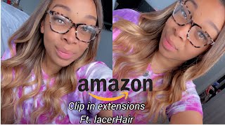 Protective Style| Balayage Blonde Clip In Extensions Over Braids | Amazon Lacer Hair Install & Style
