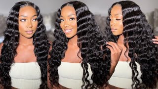 *You Need This* Glueless Loose Deep Wave Closure Wig (Full Install Beginning To End ) | Ashimary