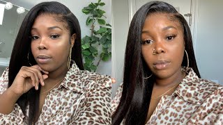 Fake Scalp Kinky Straight 13X6 Lace Front Wig Meltdown With Ghostbond Glue | Ywigs