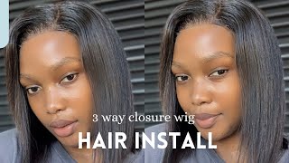 Hair Install Im Obsessed | 3 Way Closure Wig| South African Youtuber