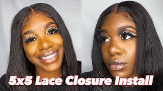 Beginner Friendly 5X5 Lace Closure Wig Install | Very Detailed| How To Install 5X5 Closure Wig