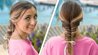 Brooklyn’S Easy Ribbon Fishtail Braid | Diy Summer Hairstyle