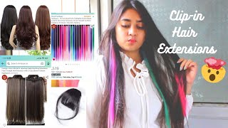 Trying Hair Extensions From Amazon | Review + Demo | Starting At ₹250