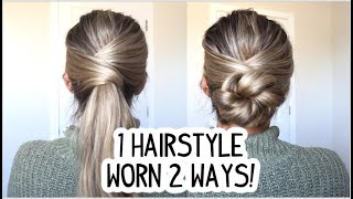 2 For 1 Hairstyle! Super Simple Ponytail And Updo!