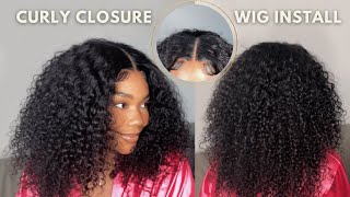 Affordable + Beginner Friendly! | 4X4 Curly Closure Wig | Ft Unice Hair