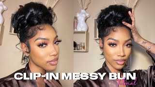 How To: High Messy Bun W/ Clip-In Extensions | Kee'Anaamari